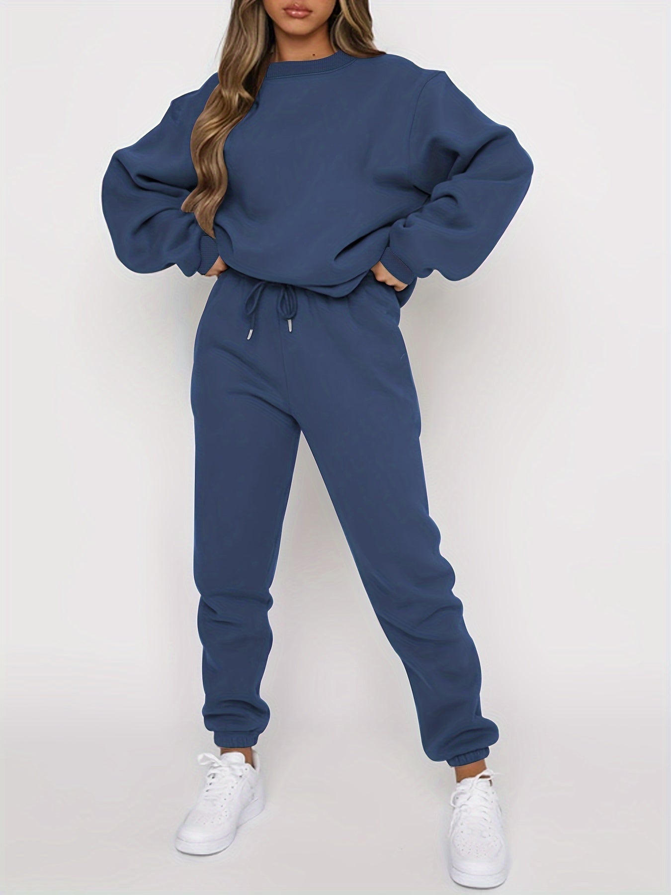 Ensemble Jogging Femme Oversize Sweatshirt Ample et Joggers Taille Haute Doux et Confortable