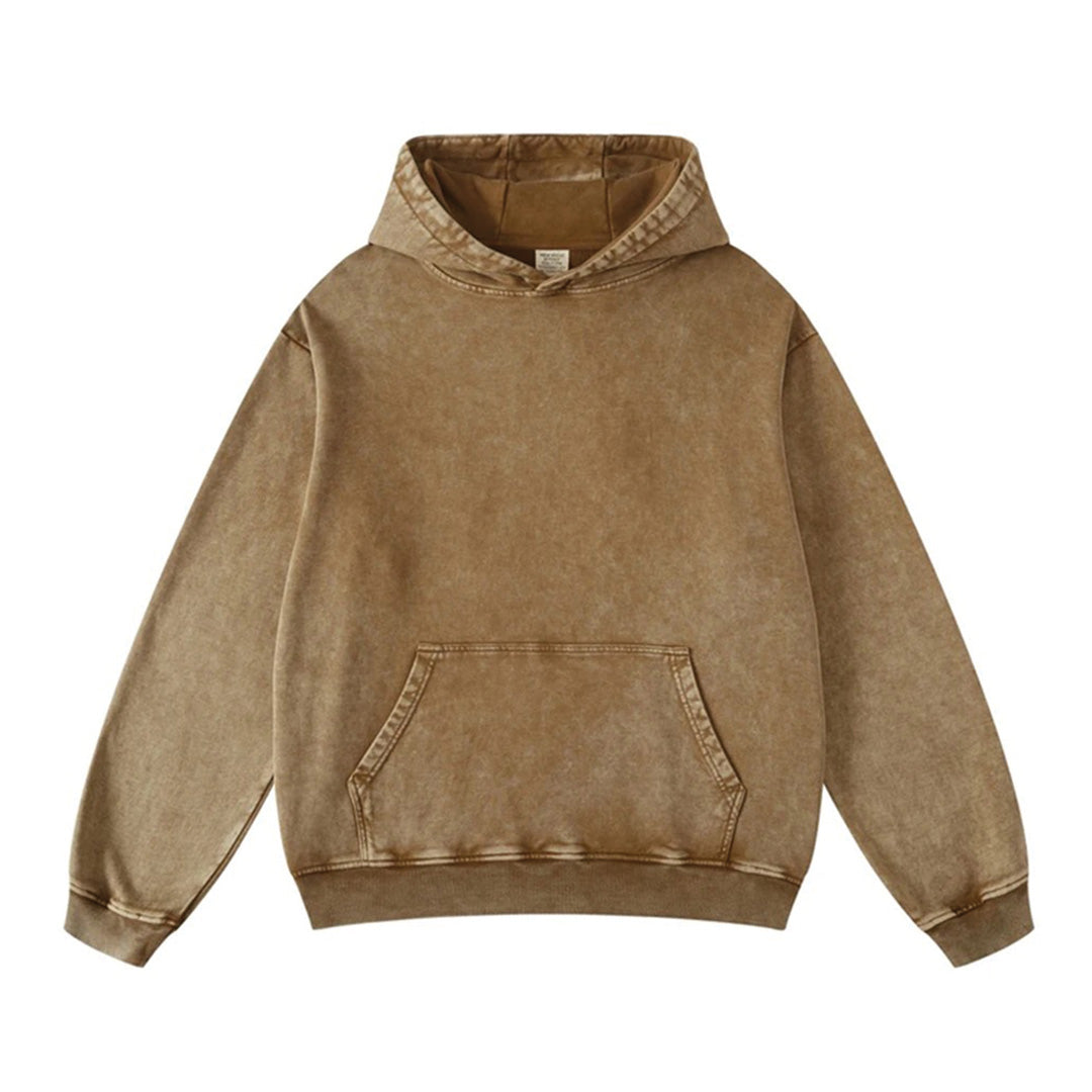 Pull À Capuche Terra Lavé En Coton Confortable Avec Poche Kangourou Avant Et Poignets Et Ourlets Côtés