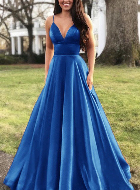 Fudus Elegantes Abendkleid mit V-Ausschnitt und Trägern