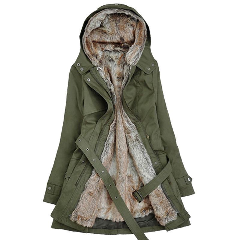 Damen Langer Winterparka mit weichem Innenfutter von Amawinc