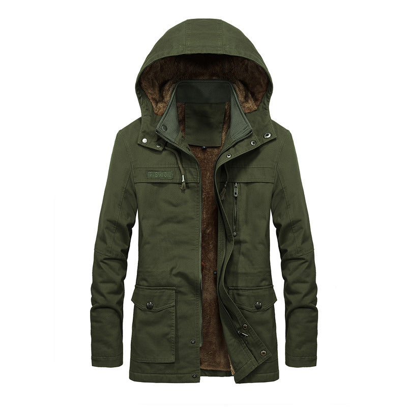 Nordisk Flair Manteau Homme À Capuche Doublé Sherpa Multipoches Design Utilitaire Coupe Décontractée Confort Quotidien