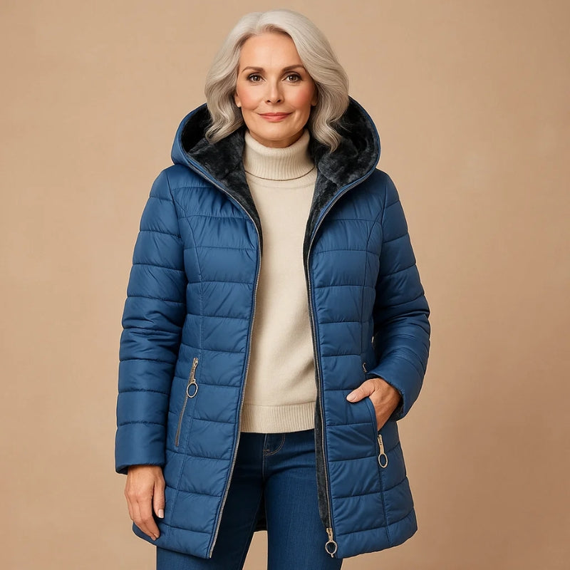 Nuvra Manteau D'Hiver Avec Doublure Peluche Et Capuche Oversize Pour Le Froid Extrême