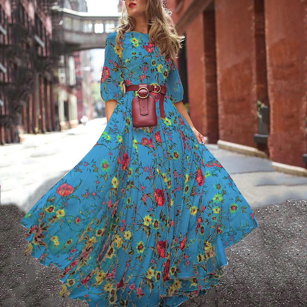 Fudus lässiges, fließendes Maxikleid für den Urlaub