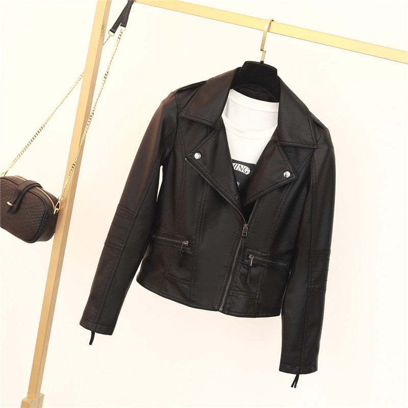 Damen Bikerjacke mit asymmetrischem Reißverschluss und dekorativen Nieten Amawinc