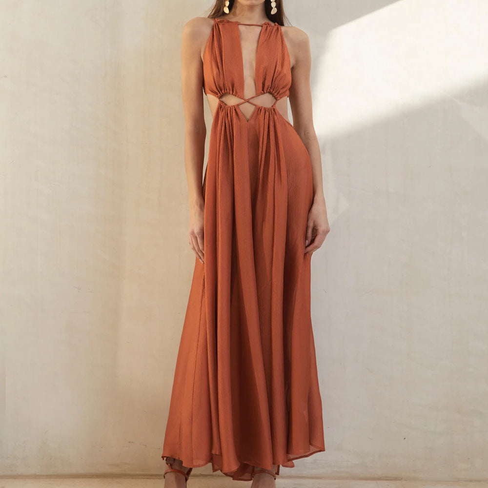 Fudus Boho Sommerkleid mit Halfterausschnitt