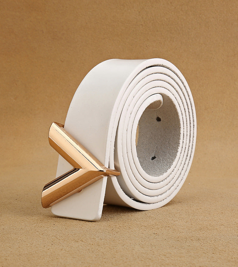 Damen Ledergürtel mit verstellbarer V-Schnalle von Adele