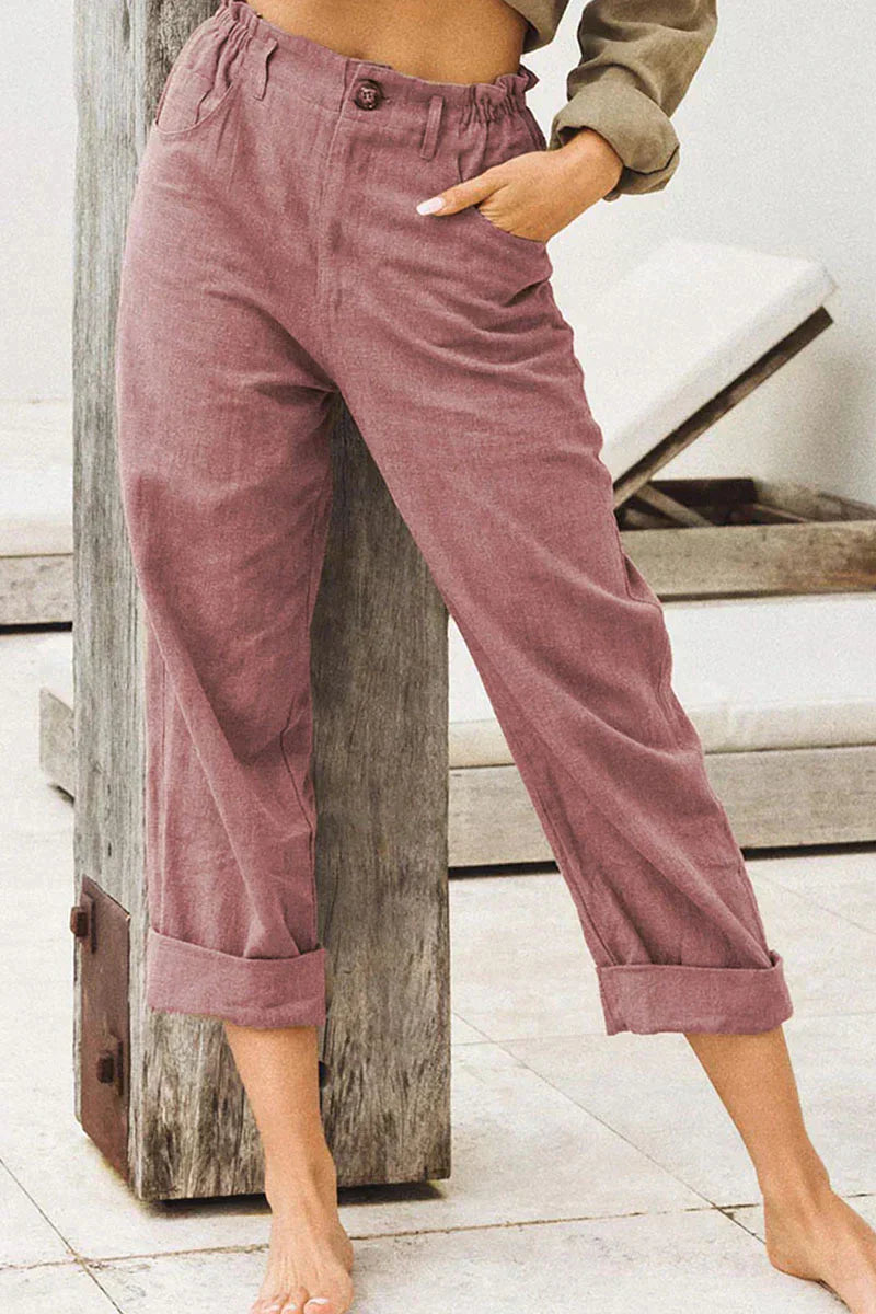 Leinenhose in Khaki - Mia