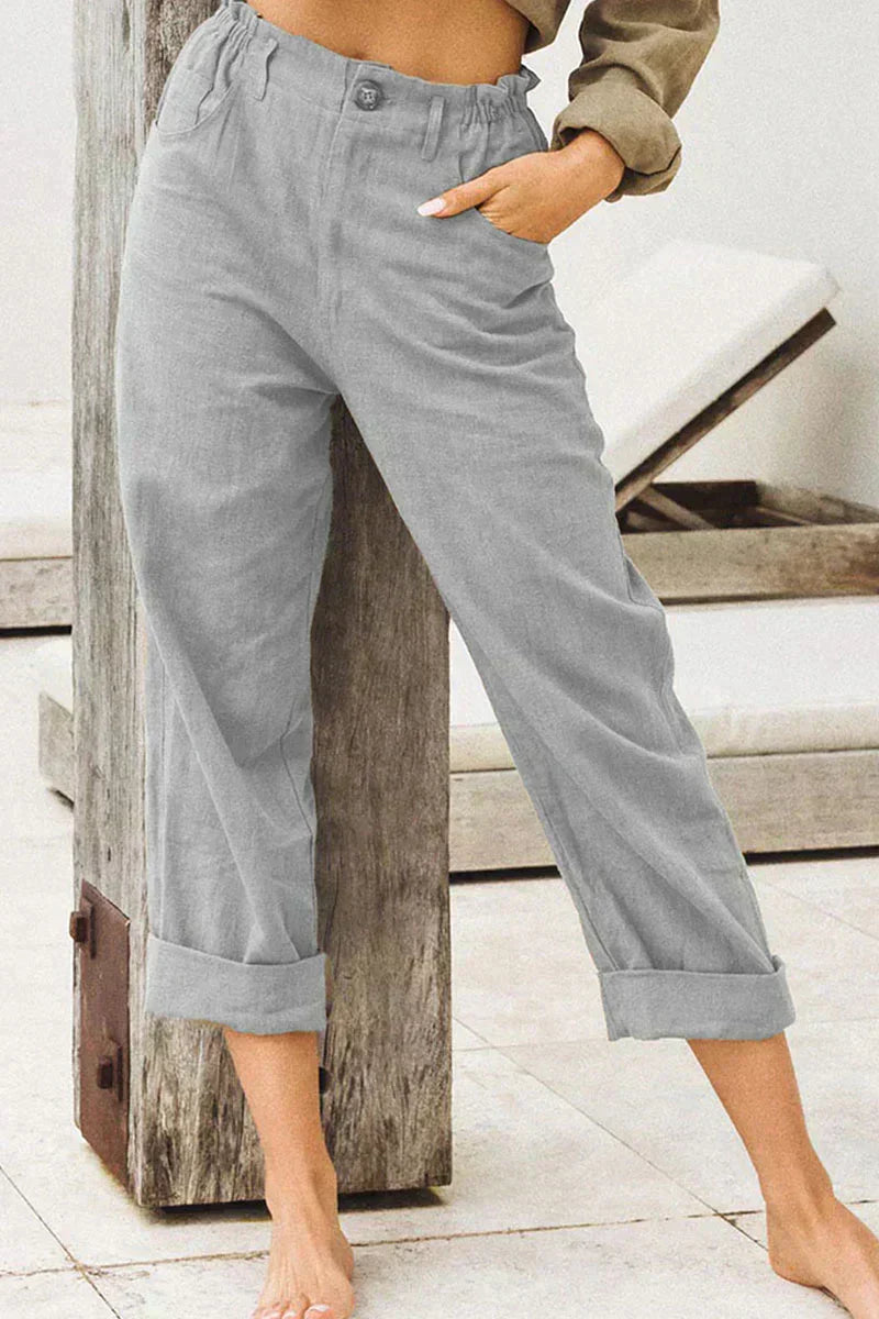 Leinenhose in Khaki - Mia