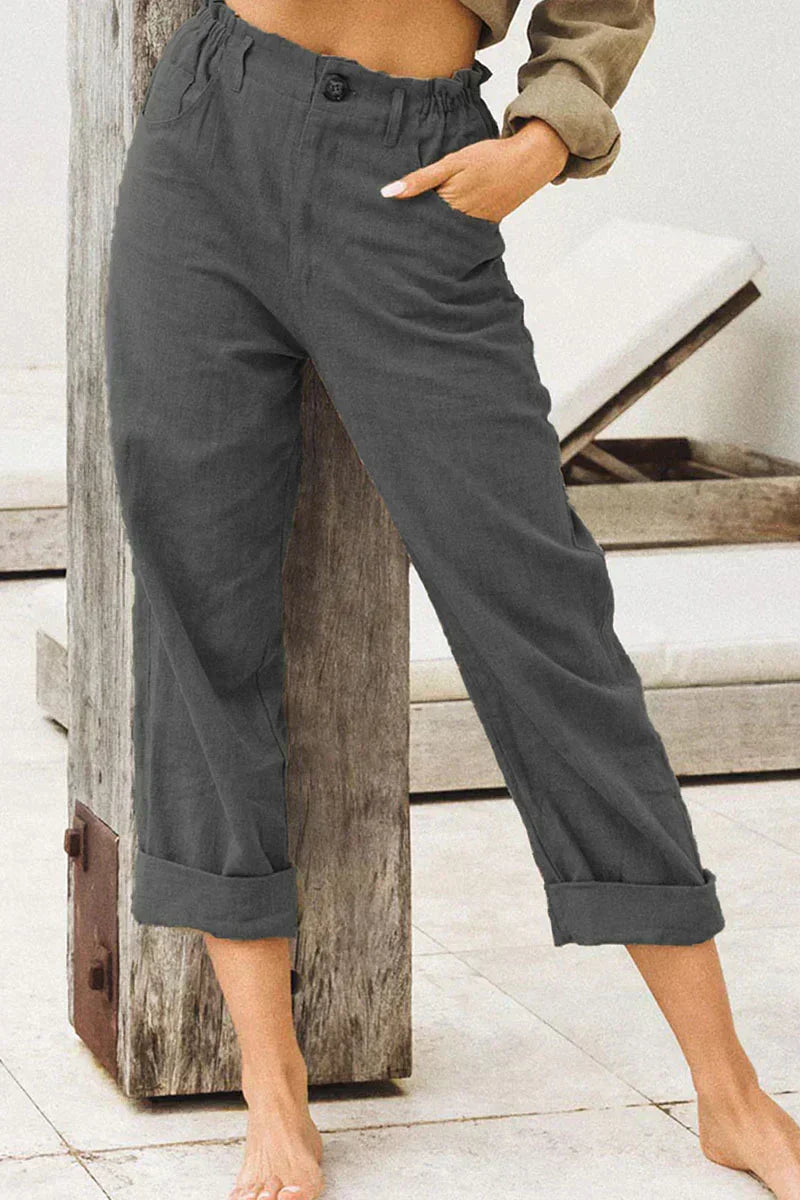 Leinenhose in Khaki - Mia
