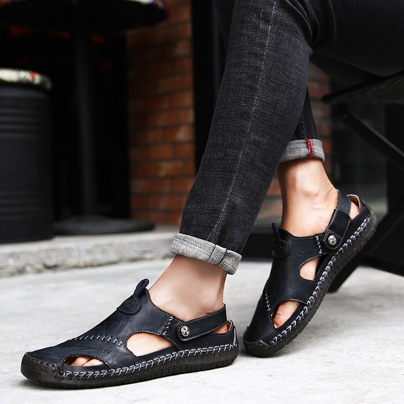 Weiche, atmungsaktive Herrensandalen aus Leder