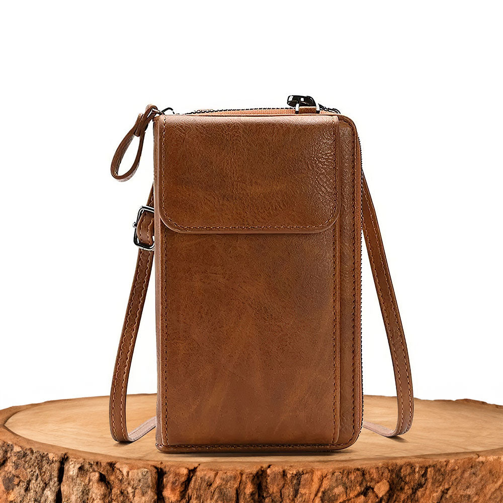 Ann - Vegan Leather Crossbody Wallet Bag - Amawinc