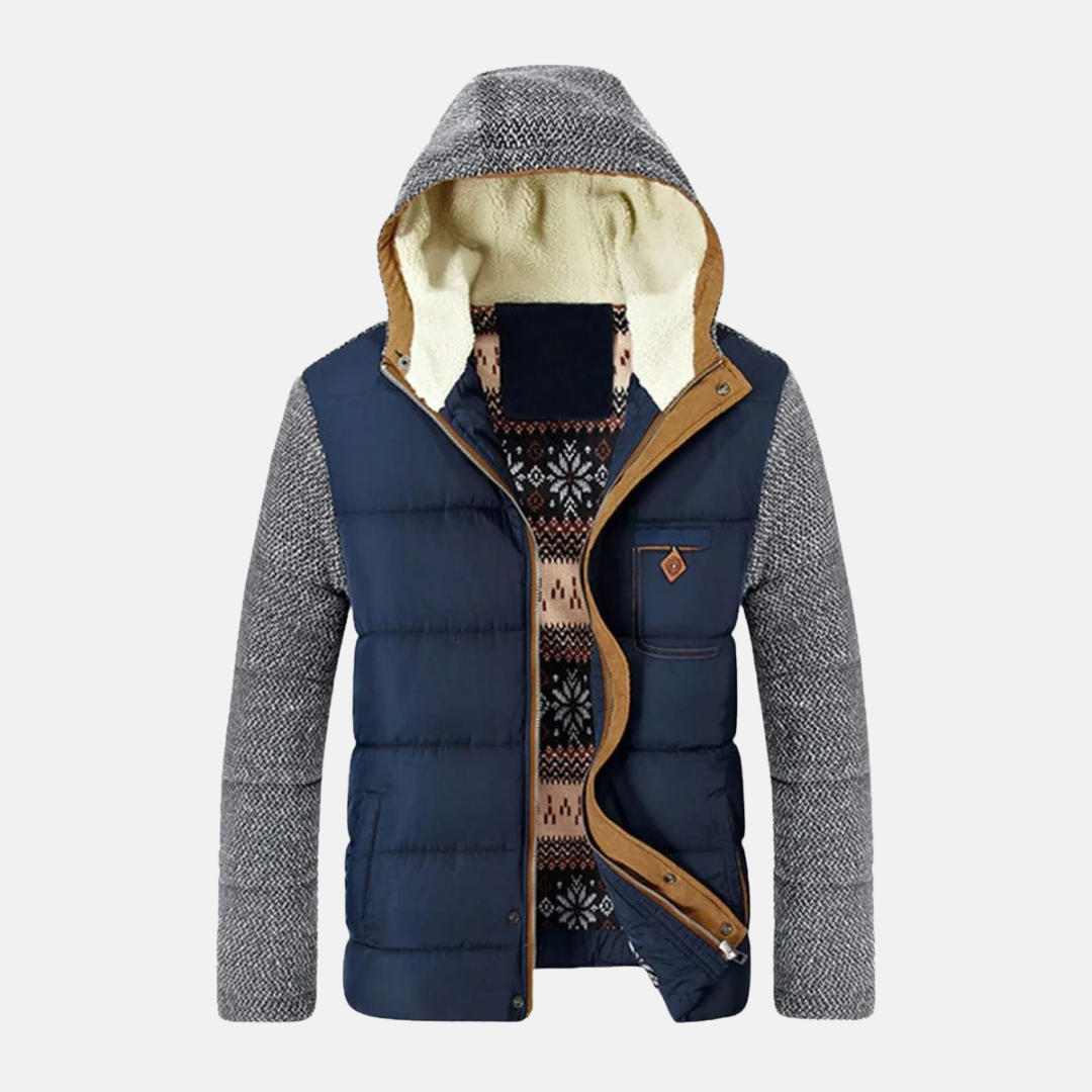 Veste Homme Slim Fit Mi Longue Avec Col Montant Et Capuche Amovible Pour L'hiver