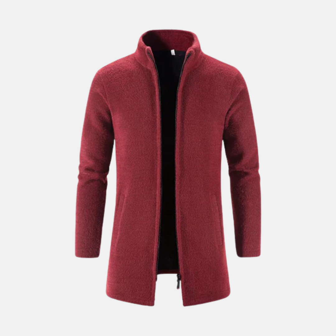 Amawinc Manteau En Laine Pour Homme Longueur Mi Cuisse Col Montant Coupe Droite Classique