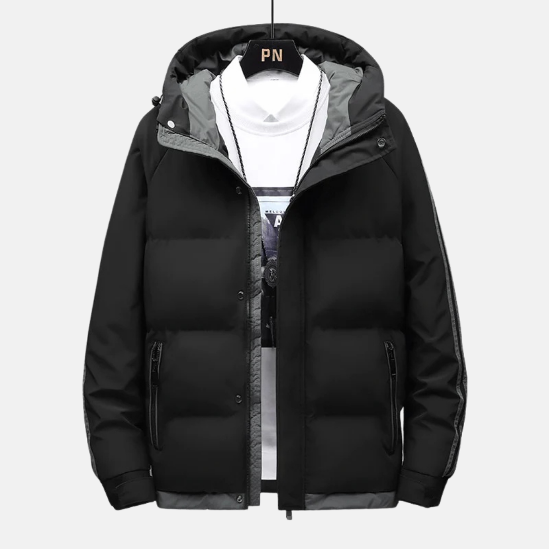 Doudoune Matelassée Amawinc Pour Homme En Mélange Tissé Avec Capuche Fixe Et Longueur Hip Poignets Ajustables
