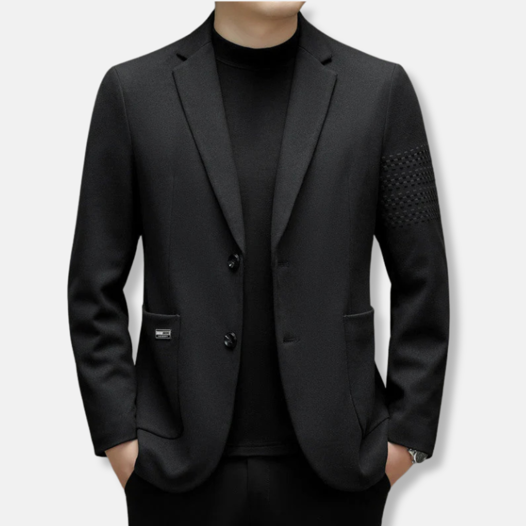 Veste Blazer Slim Fit En Mélange De Laine À Deux Boutons Avec Revers Cranté Et Manche Brodée Nordisk Flair