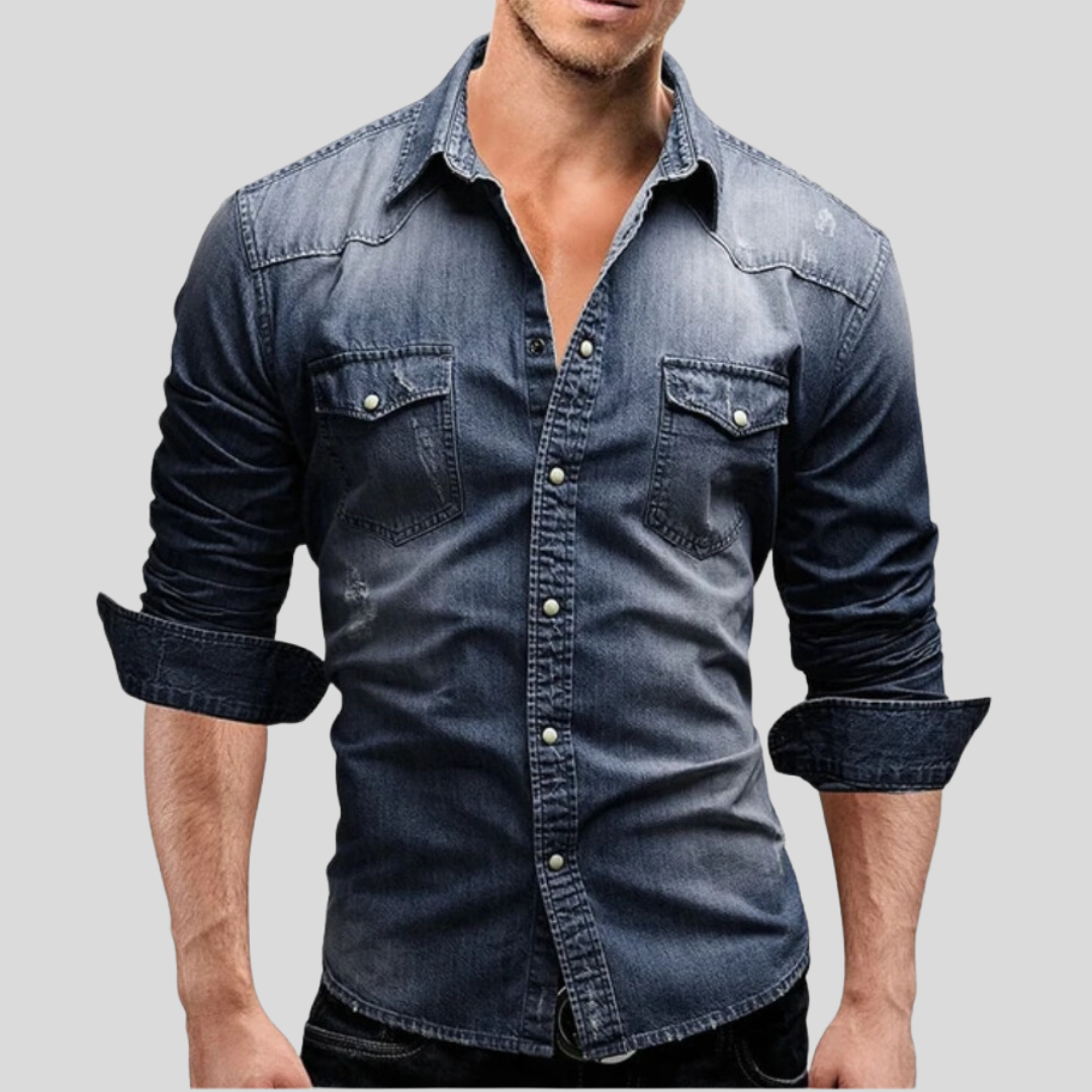 Bequeme Herrenjeanshemd im Slim Fit