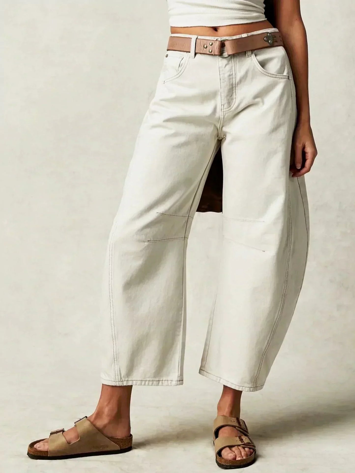 Elizabeth Jean Femme à Jambe Large Hiver Décontracté Imprimé Léopard Confort Style Quotidien