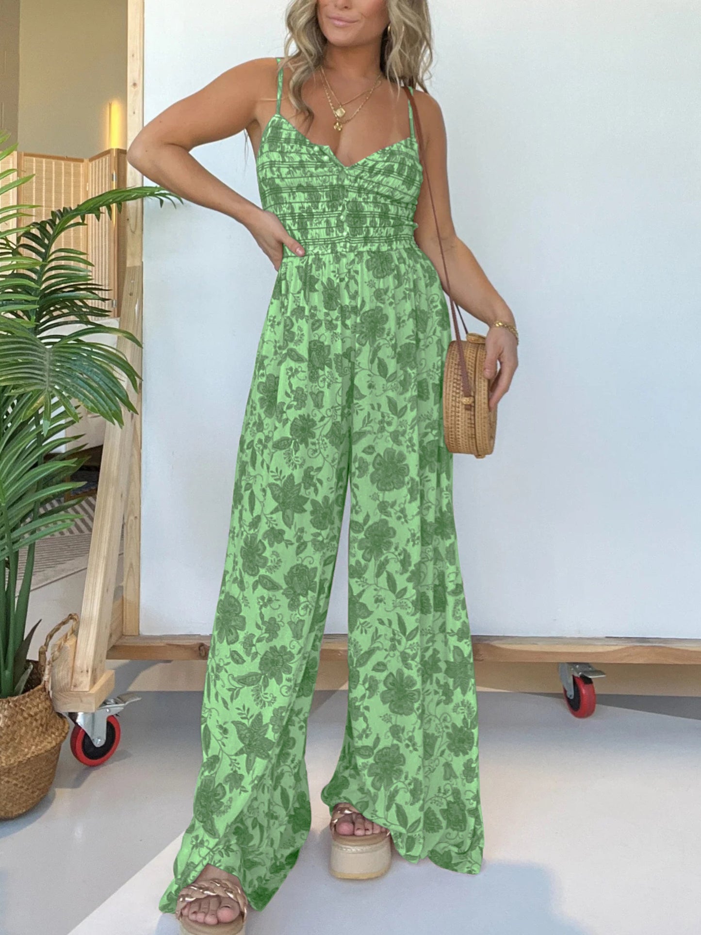 Fianley Blumenmuster-Jumpsuit mit Rüschen