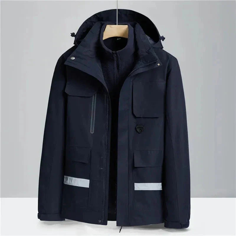 Veste Hivernale Imperméable 2 En 1 Dan Capuche Ajustable Isolation Thermique Poches Sécurisées