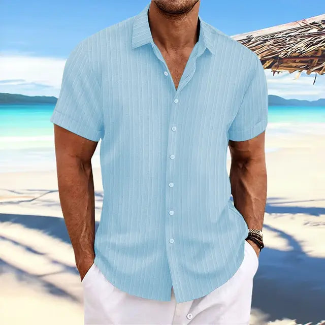 Baumwoll-Strandhemd für Herren im klassischen Stil