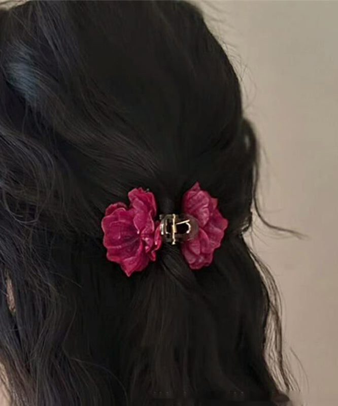 Nouvelle épingle à cheveux florale en métal rouge 2025 - Amawinc