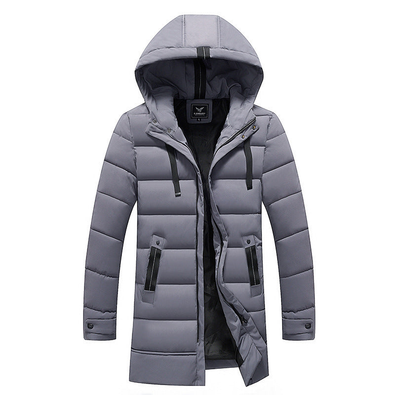 Damen längliche Steppjacke mit Kapuze und praktischen Taschen Amawinc