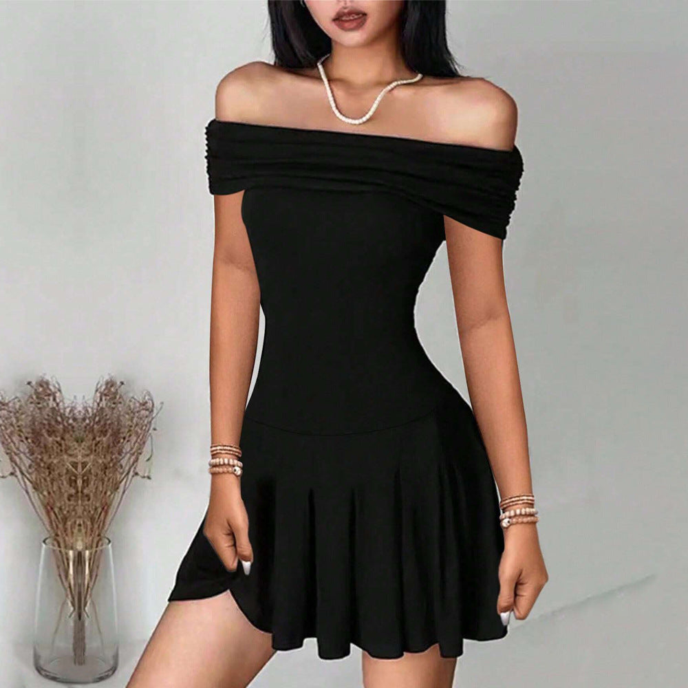 Edles, schulterfreies Grace-Kleid mit hoher Taille