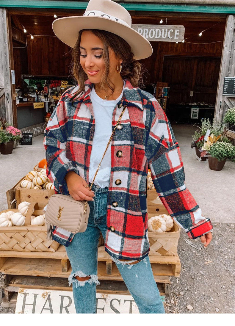 Blouse Portefeuille Femme À Carreaux Avec Texture Flanelle Et Bouton Devant Coupe Décontractée
