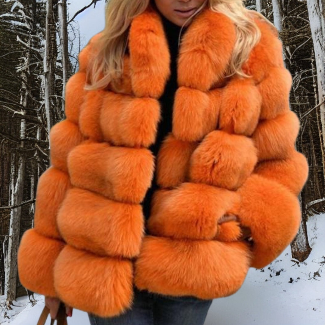 Veste Femme En Fourrure Synthétique Mi Longue Matelassée Volumineuse Design Couture Pour Automne Et Hiver