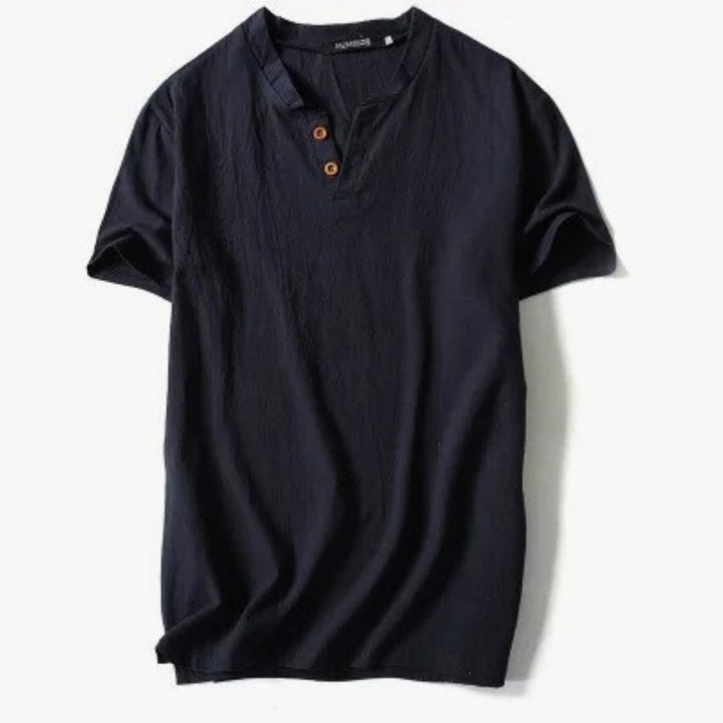Tee Shirt Tyrin En Lin Respirant Léger Col V Polyvalent Pour Confort Toute La Journée