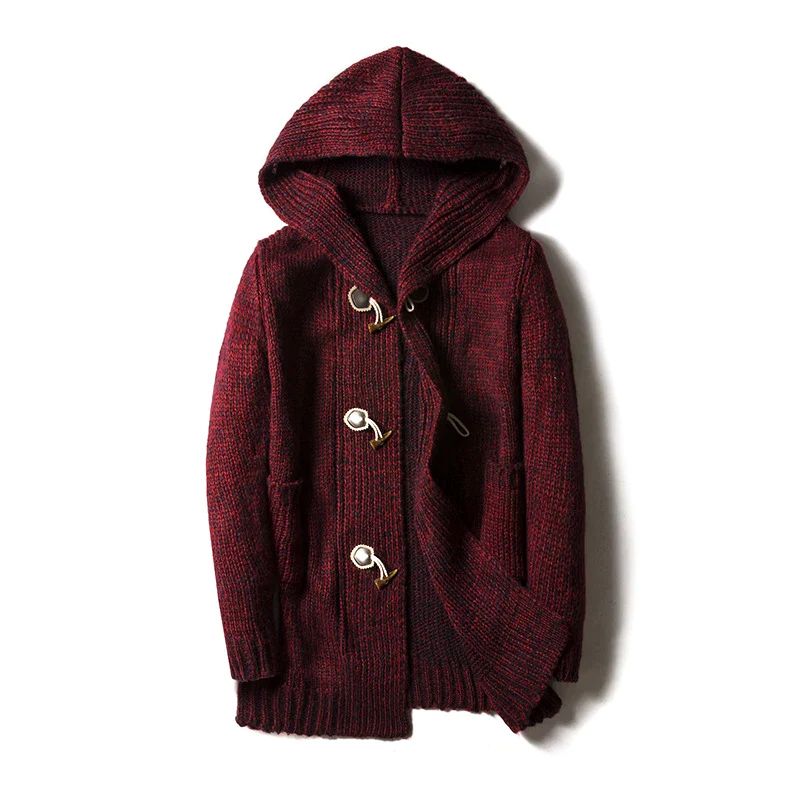 Norlid Cardigan À Capuche Artisanal En Maille Marlée Fine Avec Boutons Pression Et Finitions Tactiles