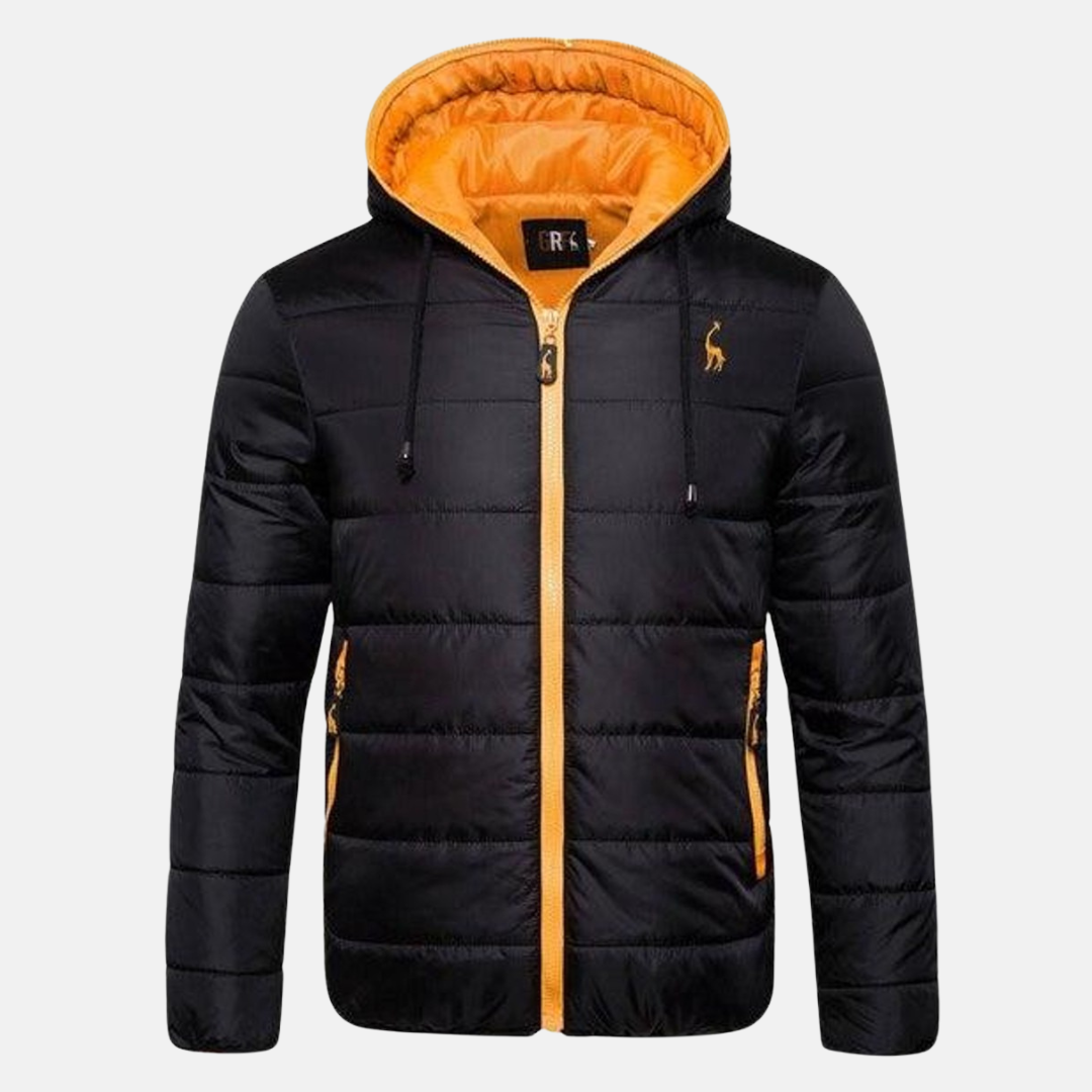 Doudoune Matelassée Homme À Capuche Coupe Regular Imperméable Poches Zippées Par Amawinc