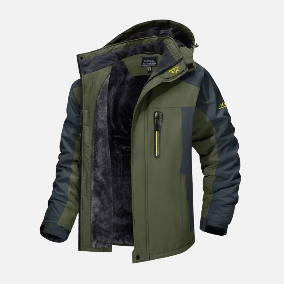 Veste Tissée Pour Homme À Longueur Hip Avec Col Debout Et Poignets Ajustables Doublée Polaire