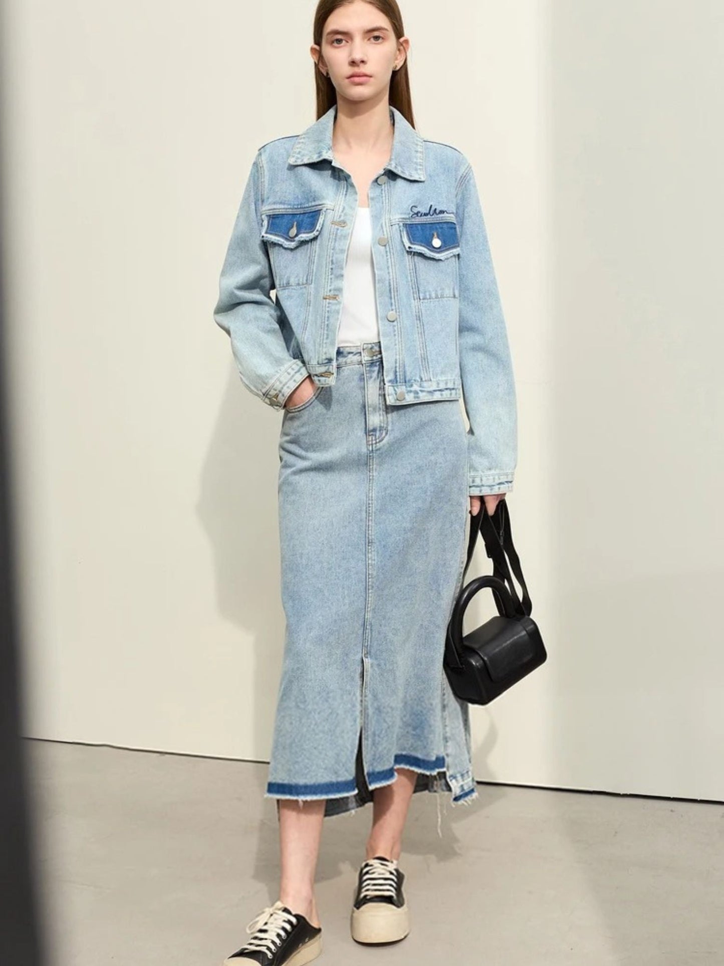 A-Linie Denim Midirock