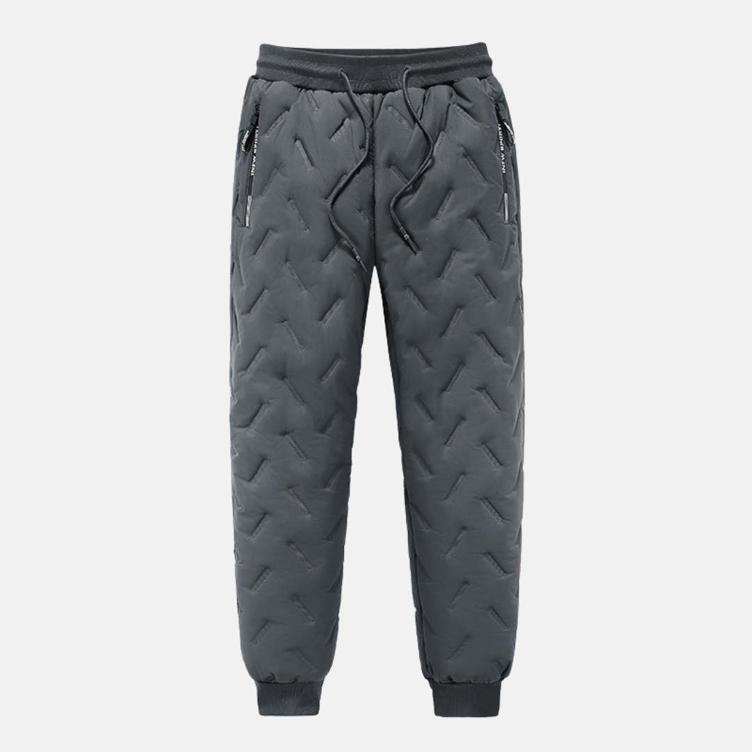 Pantalon Survêtement Matelassé Pour Homme À Coupe Décontractée Avec Taille Élastique Et Poignets Rembourré Pour L'Hiver