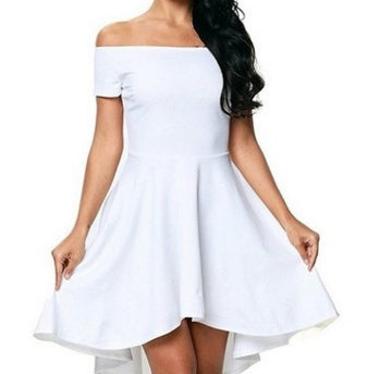 Fudus Kurzarmshirtkleid mit weitem Schwalbenschwanzsaum