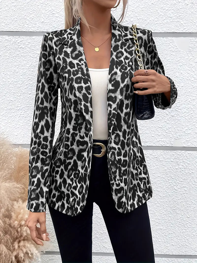 Yulric: Leo-Print Einreiher Blazer