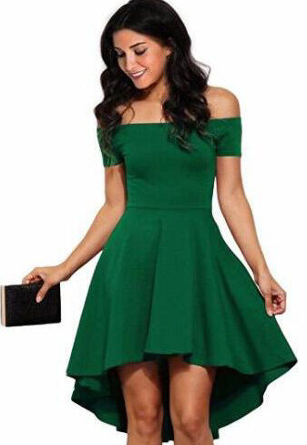 Fudus Kurzarmshirtkleid mit weitem Schwalbenschwanzsaum