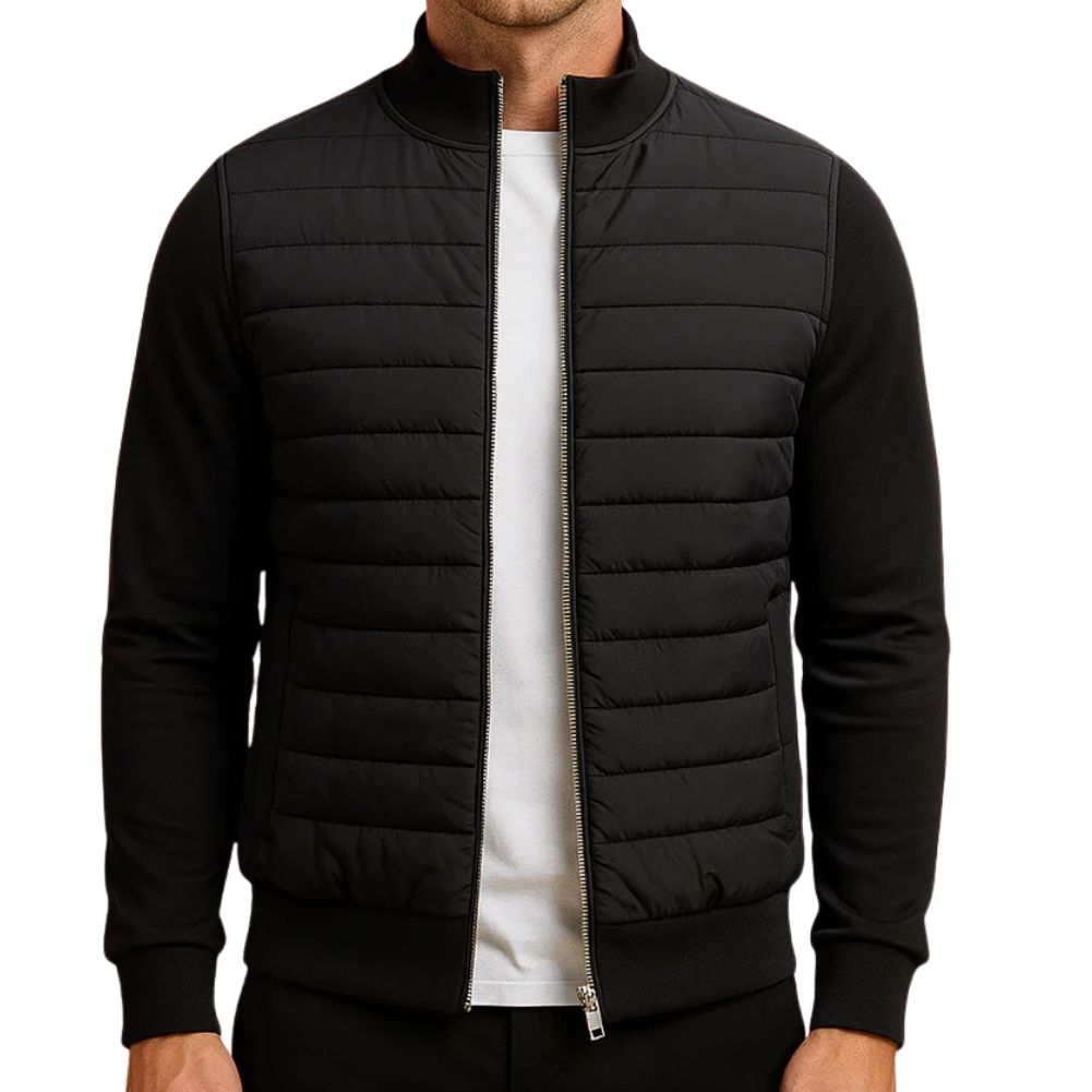 Doudoune Matelassée Léger Pour Homme Avec Col Haut Bleu Marine Pour Hiver Confortable