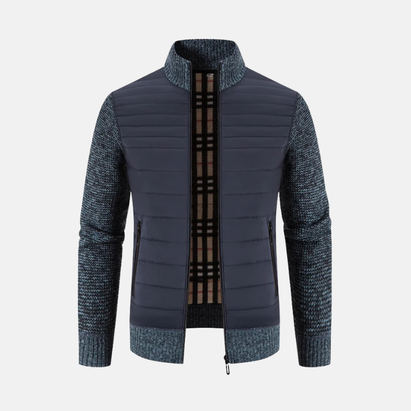 Veste Hybride Homme Rembourrée Avec Manches Tricot Pour Temps Froid Slim Fit Longueur Des Hanches