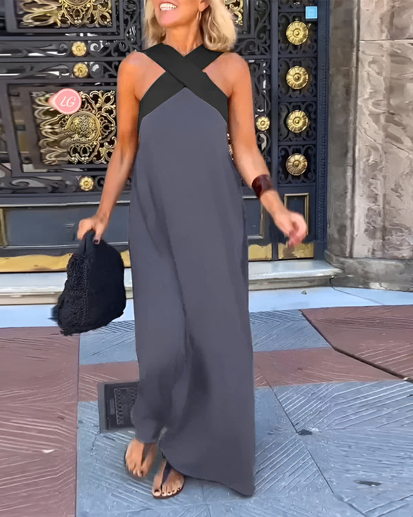 Robe Maxi Col Halter Esther Par Amawinc Pour Élégance Estivale Jour Et Nuit Chic