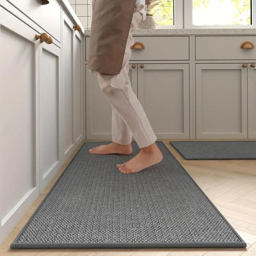 Tapis De Cuisine Tissé Contemporain Avec Dessous Antidérapant Pour Cuisinier Moderne