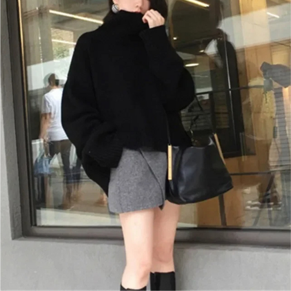Pull Col Roulé Tricot Maille Femme Coupe Ample Doux Et Chaud Idéal Pour Automne Hiver Quotidien