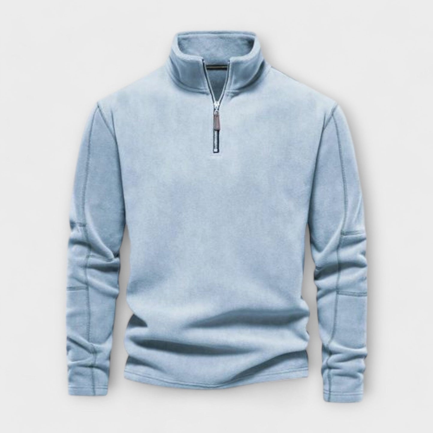 Pull Homme Décontracté En Maille Brossée Avec Col Montant Et Zip Quarter Pour Automne Hiver Amawinc