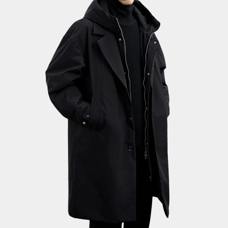 Imperméable Longline Homme Arlington Amawinc Résistant Au Vent Pour Automne Et Hiver