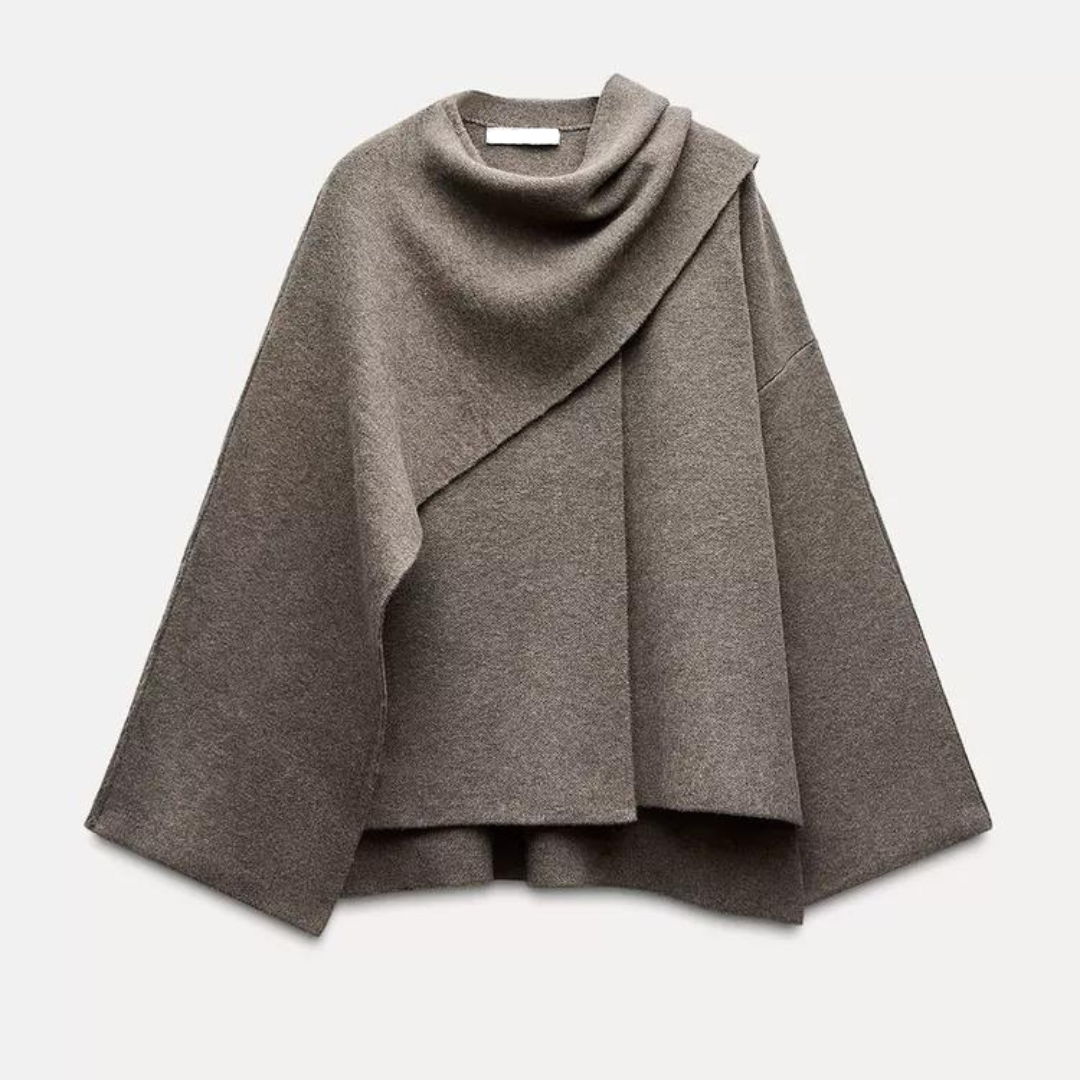 Poncho Pour Femme En Laine Douce Avec Design Asymétrique Élégant Cape Chaude Polyvalente Pour Automne Et Hiver