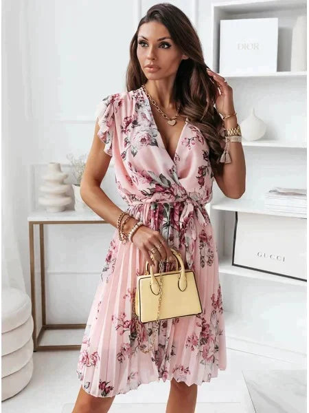 Blumenkleid Katharina mit Volantärmeln