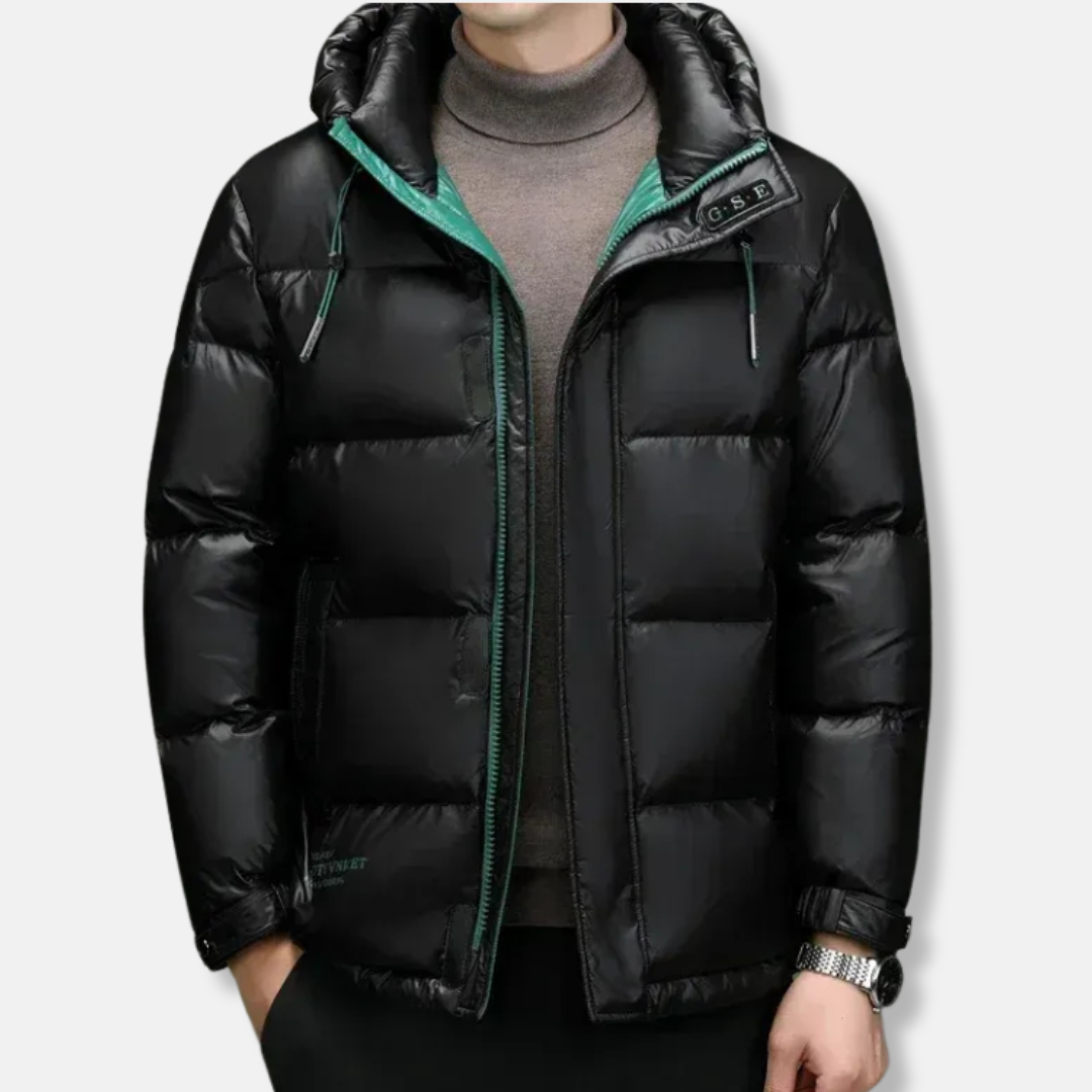Veste Matelassée Homme Capuche Coupe Résistante À L Eau Avec Fermeture Éclair Boutons Nordisk Flair Manteau D Hiver