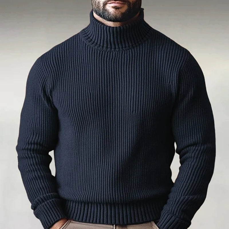 Pull Arden Row En Maille Dense À Col Montant Ajusté Pour La Superposition Polyvalente En Hiver Confortable