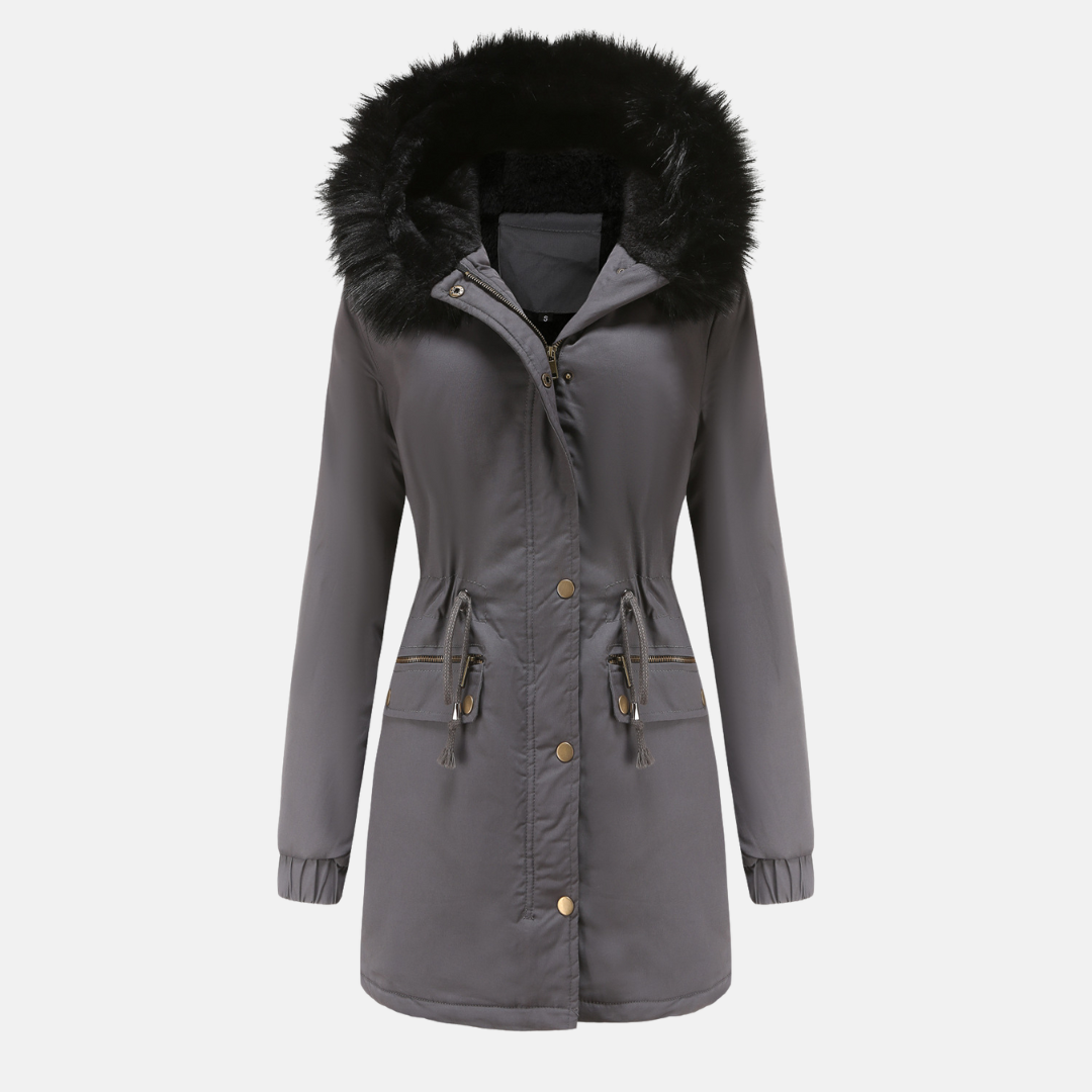 Parka Femme Coupe Longue Avec Capuche En Fourrure Synthétique Résistante Aux Intempéries Taille Réglable Nordisk Flair